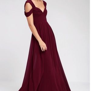 Burgundy Lulus Bridesmaid Maxi Dress